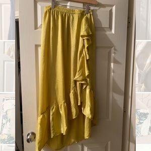 Yellow wrap skirt